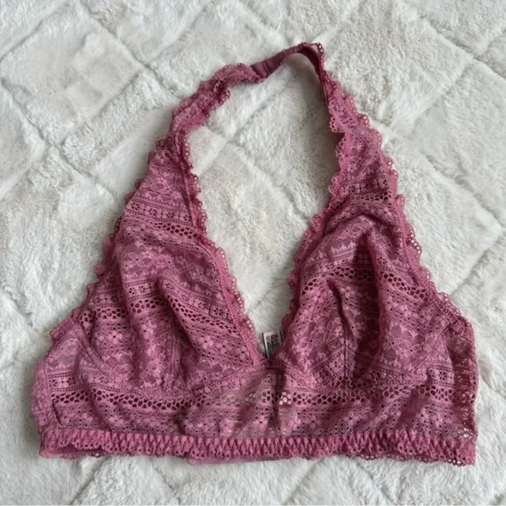 Victoria's Secret | Mauve Lace Bralette Halter long line | Size Medium